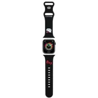 Pasek Hello Kitty HKAWMSCHBLK do Apple Watch 38/40/41 mm Silicone Kitty Head Czarny