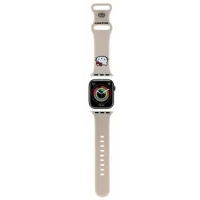 Pasek Hello Kitty HKAWMSCHBLE do Apple Watch 38/40/41 mm Silicone Kitty Head Beżowy