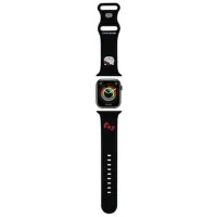 Pasek Hello Kitty HKAWLSCHBLK do Apple Watch 42/44/45/49 mm Silicone Kitty Head Czarny