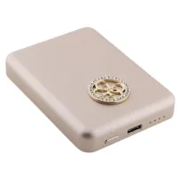 Powerbank indukcyjny Guess GUPBM3AL4DMD 5W 3000 mAh Strassed Metal Logo Złoty