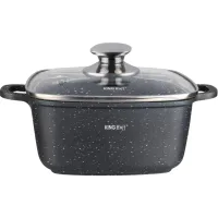 Garnek z pokrywką Kinghoff KH-1601 20 cm Czarny marmurek