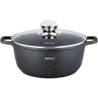 Garnek z pokrywką Kinghoff KH-1595 24 cm Czarny marmurek