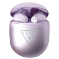 Słuchawki bezprzewodowe douszne Guess GUTWST82TRU TWS Triangle Logo Purpurowy