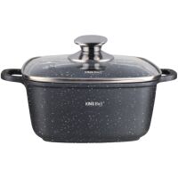 Garnek z pokrywką Kinghoff KH-1605 28 cm Czarny marmurek