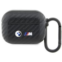 Etui na słuchawki BMW BMAPWMPUCA2 Carbon Double Metal Logo do AirPods Pro Czarne