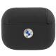 Etui na słuchawki BMW BMAPSSLBK Genuine Leather Silver Logo do AirPods Pro Czarne