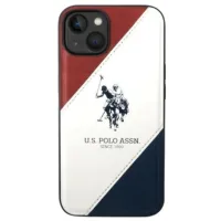Etui U.S. Polo Assn. USHCP14MPSO3 do iPhone 14 Plus / 15 Plus Tricolor Embossed Białe