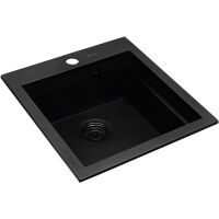 Zlewozmywak granitowy Pyramis Siros 47x51,5 1B Black Edition