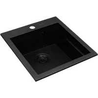 Zlewozmywak granitowy Pyramis Siros 47x51,5 1B Black Edition