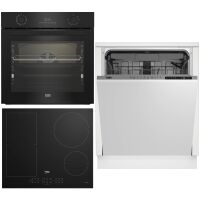 Zestaw AGD do zabudowy Beko Piekarnik BBIR17300BCS + Płyta indukcyjna HII64200FMT + Zmywarka BDIN25324