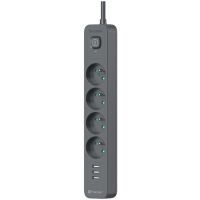Listwa zasilająca Tracer Power Line+ 1.5m 4 gniazda + 3x USB-A Grafitowa