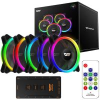 Zestaw wentylatorów ARGB do komputera Darkflash DR12 Pro 120x120 Czarny 5 szt.