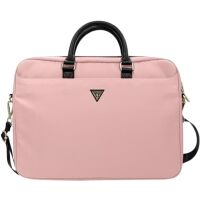 Torba na laptopa Guess GUCB15NTMLLP Nylon Triangle Logo 16" Różowa