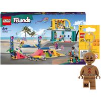 Zestaw LEGO Klocki Friends Skatepark 41751 + Brelok Piernikowy ludek LGL-KE182