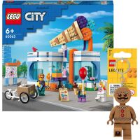 Zestaw LEGO Klocki City Lodziarnia 60363 + Brelok Piernikowy ludek LGL-KE182