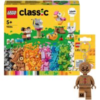 Zestaw LEGO Klocki Classic Kreatywne zwierzątka 11034 + Brelok Piernikowy ludek LGL-KE182