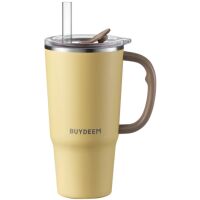 Kubek termiczny ze słomką BUYDEEM DS57 700 ml Żółty