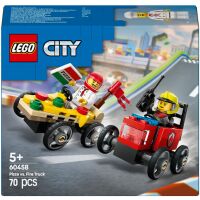 Klocki LEGO City Zestaw wyścigówek: pizza kontra wóz strażacki 60458