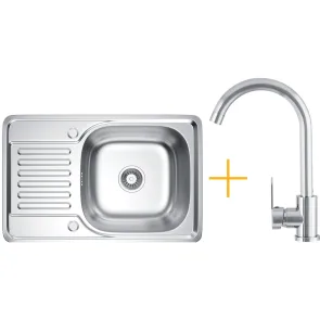 zestaw kernau zlewozmywak kss m 4566 1b1d satin bateria kwt 41 chrome glowne