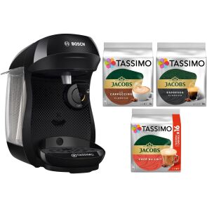 zestaw ekspres bosch tassimo tas102e kapsulki tassimo jacobs cappuccino classico 8 szt. kapsulki tassimo jacobs espresso classico 16 szt. kapsulki tassimo jacobs cafe au lait 16 szt. glowne