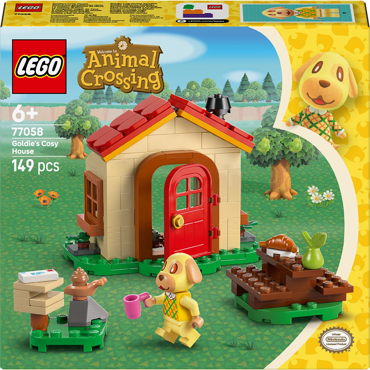 klocki lego animal crossing przytulny dom goldie 77058 opakowanie przod
