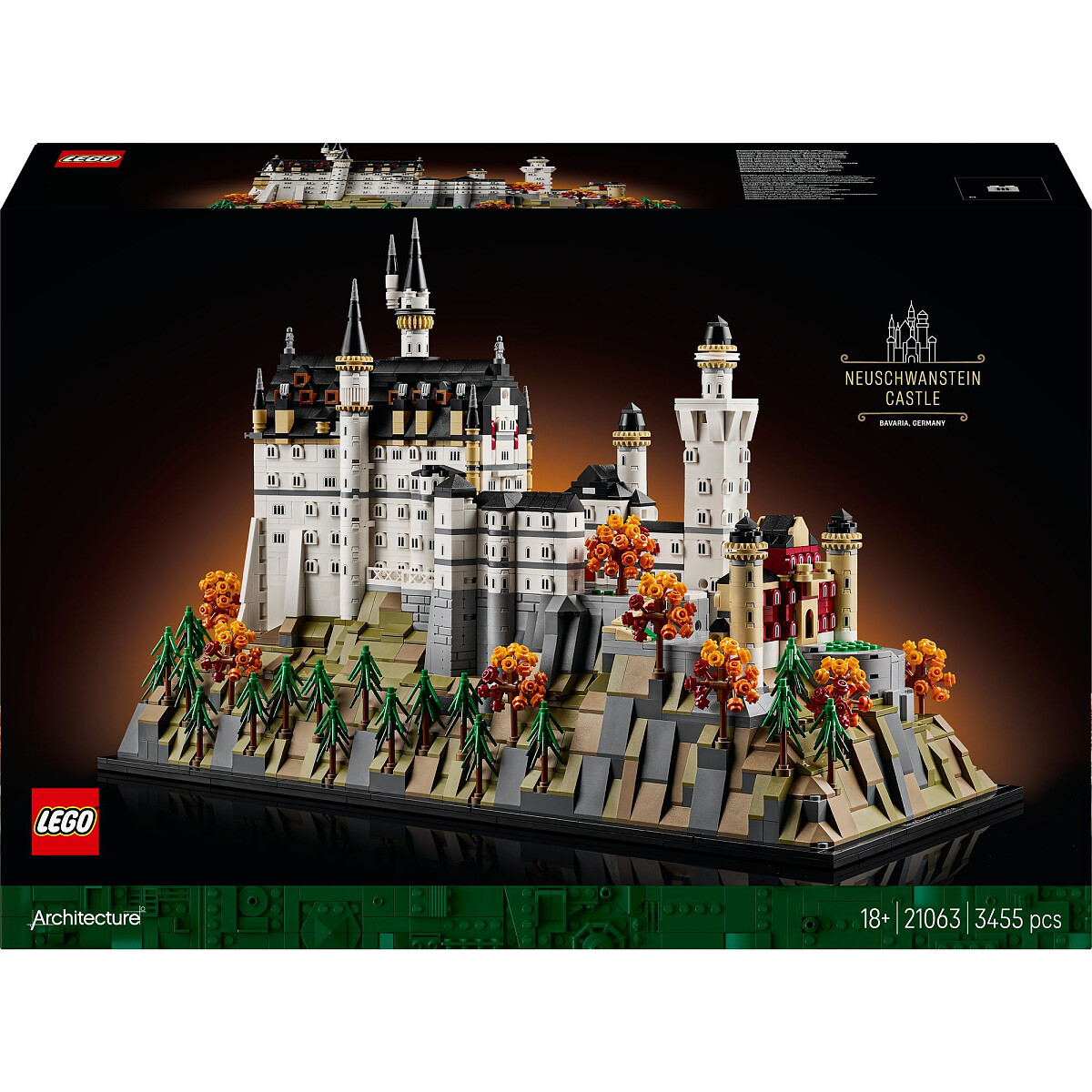 klocki lego architecture zamek neuschwanstein 21063 opakowanie przod