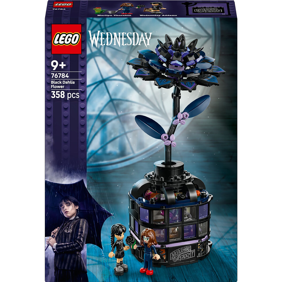 klocki lego wednesday kwiat czarnej dalii 76784 opakowanie przod