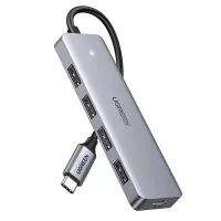 Adapter Hub Ugreen CM219 4w1 USB-C do 4x USB 3.0 + USB-C Szary