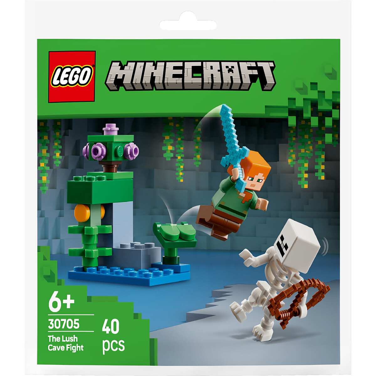 klocki lego minecraft walka w bujnej jaskini 30705 przod