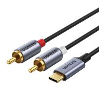 Kabel USB Ugreen CM451 USB-C do 2x RCA 1,5m Czarny