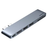 Adapter Hub Ugreen CM380 6w1 USB-C dla MacBook Air/Pro Szary