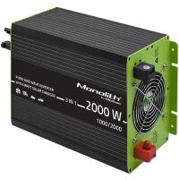 Przetwornica napięcia solarna Qoltec Monolith 1000/2000W 12V/230V czysty sinus