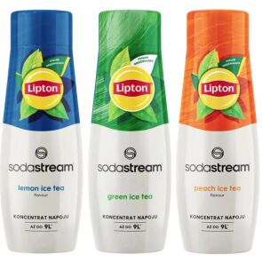 zestaw sodastream syrop lipton green ice tea 440 ml syrop lipton ice tea lemon 440 ml syrop lipton ice tea peach 440 mlglowne