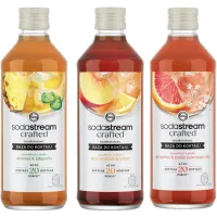 Zestaw SodaStream Crafted Syrop Ananas & Jalapeno 330 ml + Brzoskwinia & Imbir 330 ml + Grejpfrut & Kwiat Czarnego Bzu 330 ml