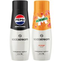 Zestaw SodaStream Syrop Pepsi Zero Cukru 440 ml + Syrop Mirinda 440 ml