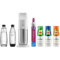 Zestaw SodaStream Saturator Duo Biały + 2 butelki + Syrop Lipton Green Ice Tea 440 ml + Syrop Lemon Lipton Ice Tea 440 ml + Syrop Peach Lipton Ice Tea 440 ml