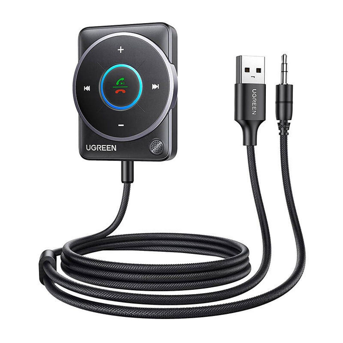 adapter bluetooth ugreen cm723 usb mini jack 3 5mm wbudowany mikrofon czarny glowne