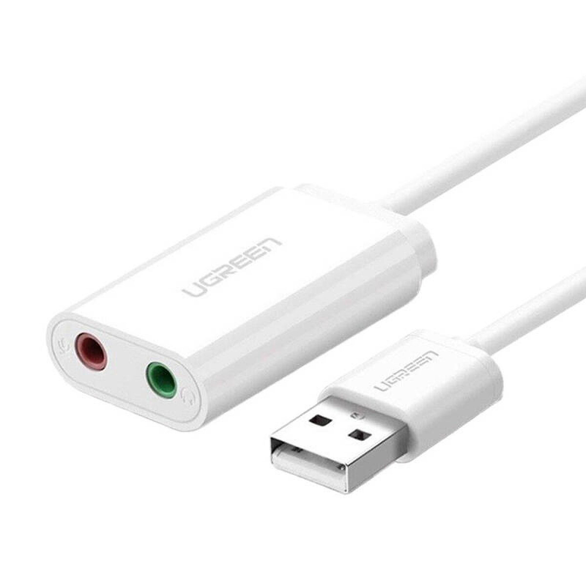 zewnetrzna karta dzwiekowa usb ugreen us205 15cm biala glowne