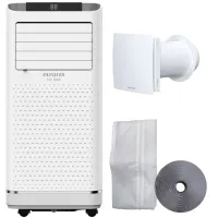 Zestaw Aiwa Klimatyzator / Osuszacz przenośny PAC09Y1 2,5kW + Rekuperator ścienny ERV10YA + Zestaw do uszczelniania okien ERV10YA