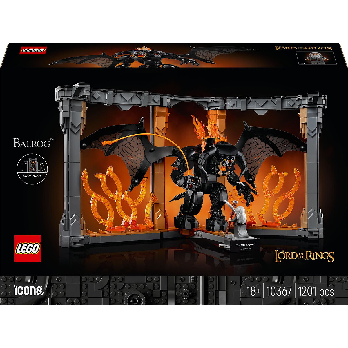 klocki lego icons wladca pierscieni book nook z balrogiem 10367 opakowanie przod