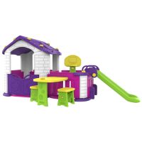Domek ogrodowy dla dzieci Ramiz 5w1 z Ogródkiem Fioletowy dach