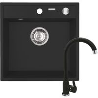 Zestaw granitowy Pyramis Zlewozmywak Camea Mini 40x40 1B + Bateria Lungo Volcano