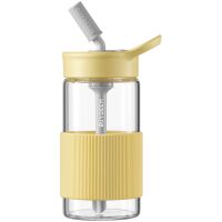 Butelka szklana ze słomką BUYDEEM CD1017 500 ml Żółty