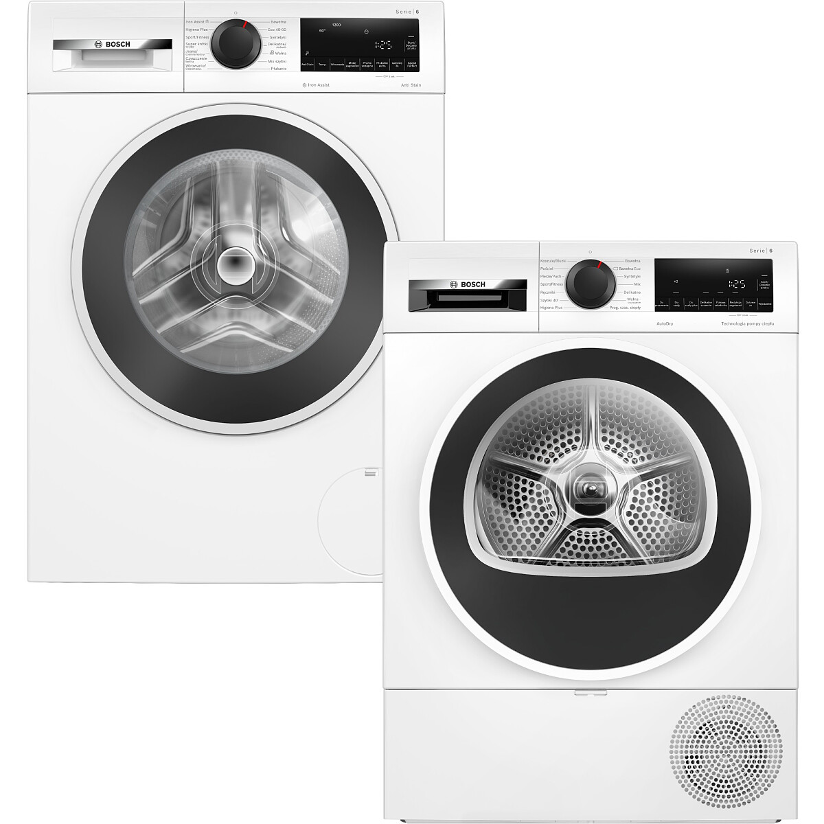 zestaw agd bosch serie 6 pralka wgg242zgpl 9kg suszarka wqg233dfpl 8kg nowe glowne