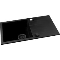 Zlewozmywak granitowy Pyramis Athlos 76x43 1B1D Volcano Black Edition