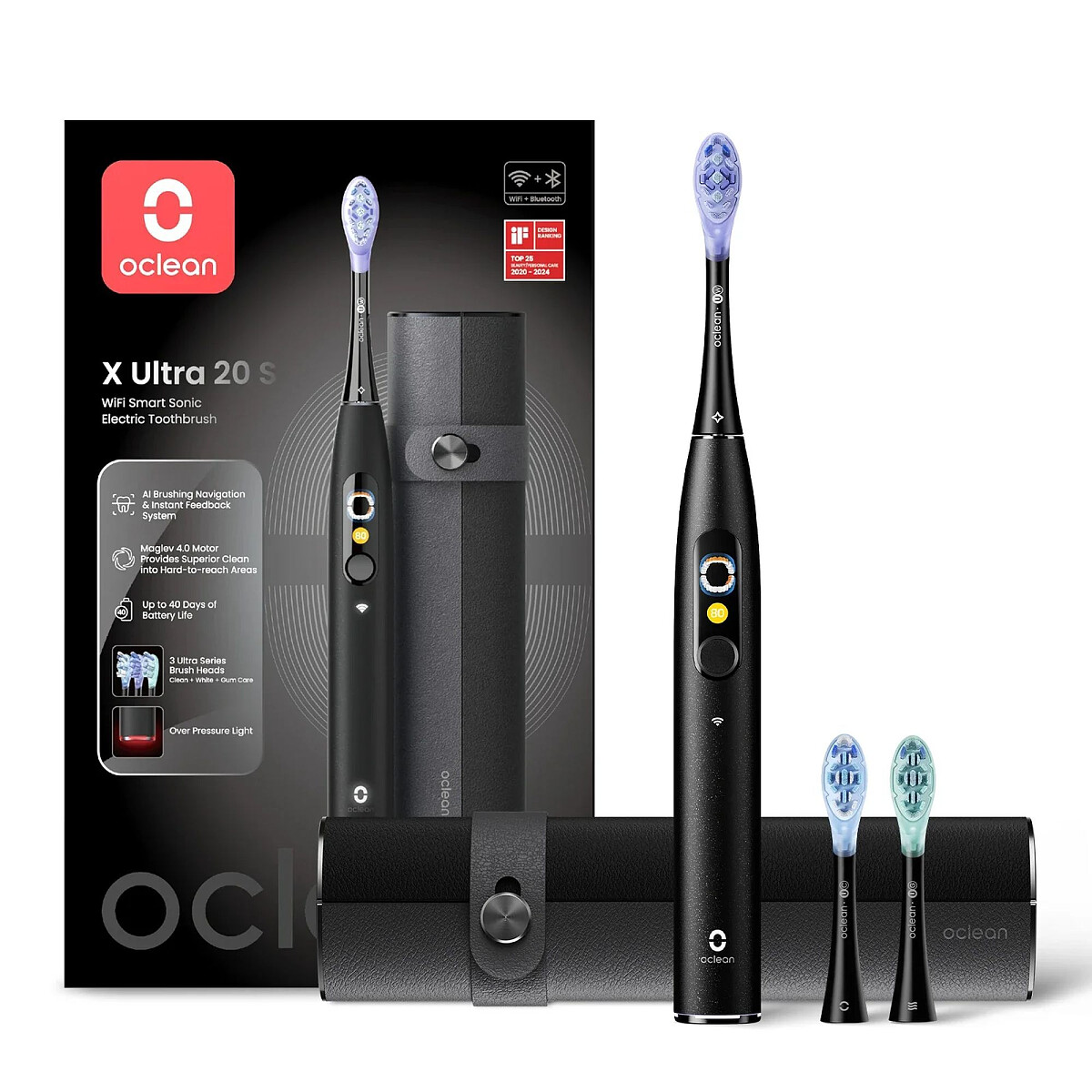 szczoteczka soniczna oclean x ultra 20 s czarna glowne