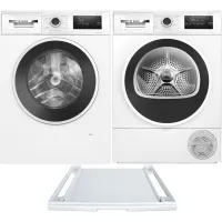 Zestaw AGD Bosch Serie 4 Pralka WAN240MHPL 9kg + Suszarka WTH8529GPL 8kg + Łącznik WTZ27400