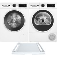 Zestaw AGD Bosch Serie 6 Pralka WGG242ZGPL 9kg + Suszarka WQG1417GPL 9kg + Łącznik WTZ27400