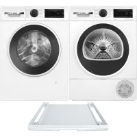 Zestaw AGD Bosch Serie 6 Pralka WGG242ZGPL 9kg + Suszarka WQG1417GPL 9kg + Łącznik WTZ27400