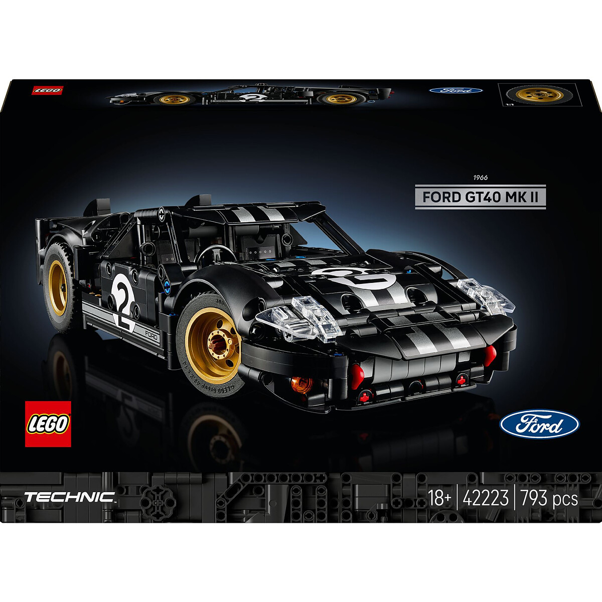 klocki lego technic samochod wyscigowy 1966 ford gt40 mkii opakowanie przod